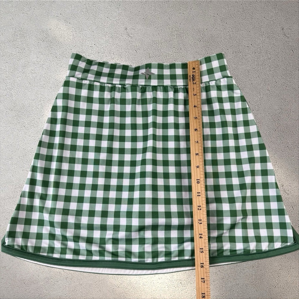 TNUCK Sport Tuckernuck Tennis Skirt Green White Gingham Check Plaid Size Small - Picture 8 of 8